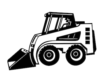Construction Vehicle Cat Front Wheel Loader Bulldozer Equipment Builder Building Build Fix Logo .SVG .PNG Clipart Vector Cricut Cut Cutting