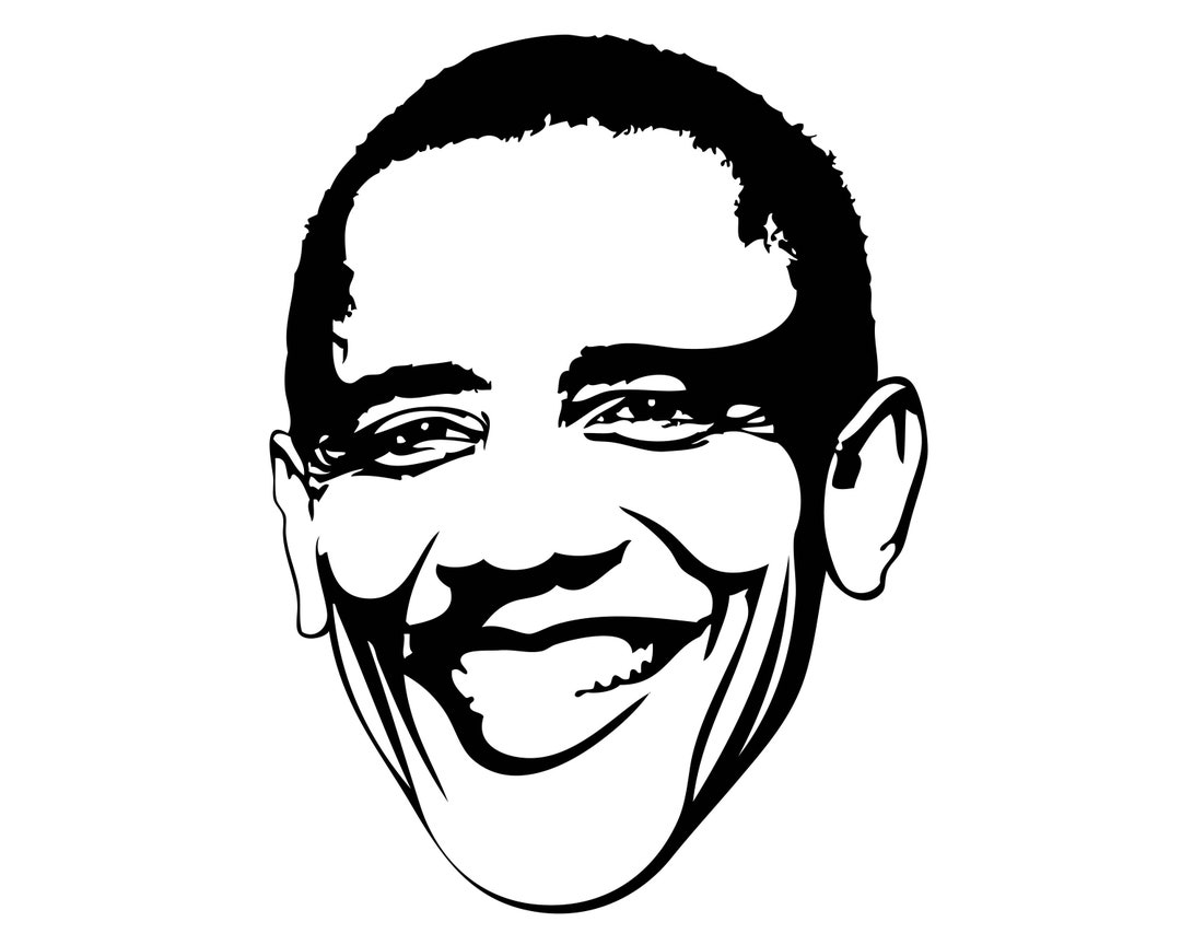 Barack Obama Barry Michelle Democrate Hero SVG PNG Jpeg, Eps File Smile  President Vector Silhouette Clip Art Cricut Cutting Cut Symbol Logo - Etsy