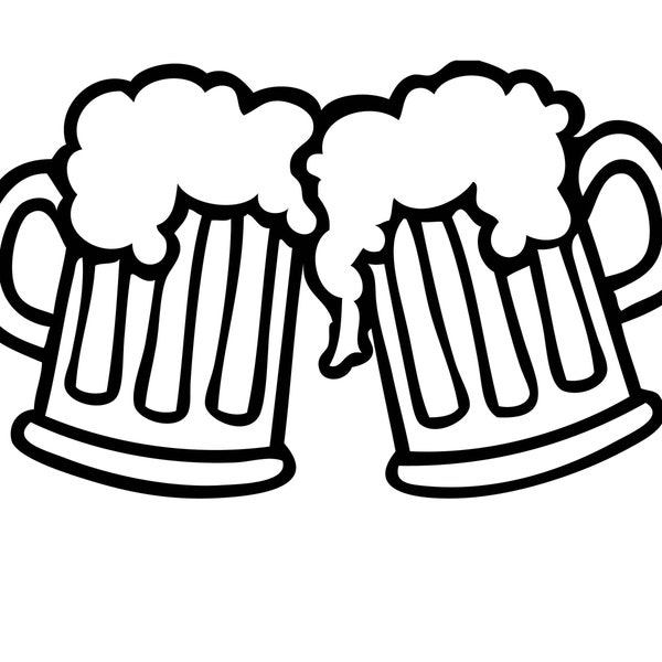 Beer Mugs Cheers Suds Foam Keg Stand  Pong Vector Silhouette  Drink College Bar Pub Tavern Alcohol Logo .SVG .EPS .PNG Cricut Cut Cutting