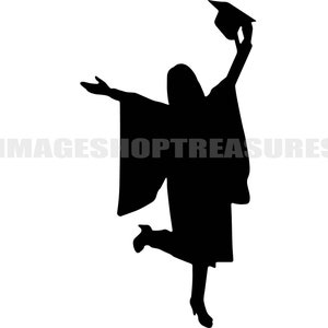 Fille femme Graduation talons Cap robe High School College Middle Grade pompon diplôme. SVG. PNG vecteur Clipart Cricut coupe coupe