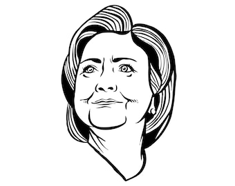 Hillary Rodham Clinton Crooked Bill Dowódca Generał Polityczny SVG PNG jpeg, eps Prezydent Wektor Clip Art Cricut Cięcie Cięcie Symbol Logo