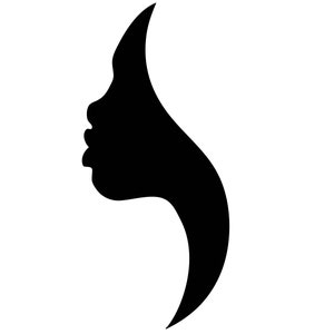 Astratto DONNA africana Volto VETTORE Jpeg Png EPS Svg Clip Art Profilo Logo Simbolo Tribale Nubiano Cricut Taglio Taglio Ebano Sagoma Labbra