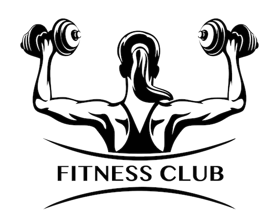 Gym Logo Fitness Club Women Muscle Fit Weightlifting Etsy