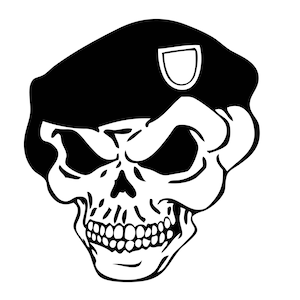 Skull Green Beret Military Marines Army Navy  Bones Tattoo Decal Rebel Biker Rodeo Design Logo.SVG .PNG Clipart Vector Cricut Cut Cutting