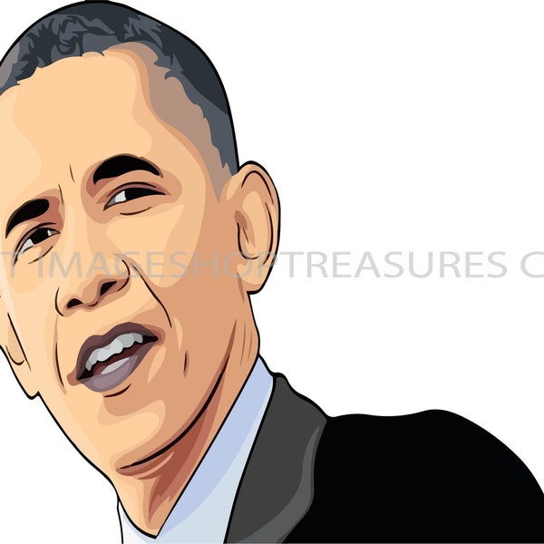 President Barack Obama 45th Politician Attorney United States American Democrat Left SVG PNG Jpg Vector Cricut Cut Cutting