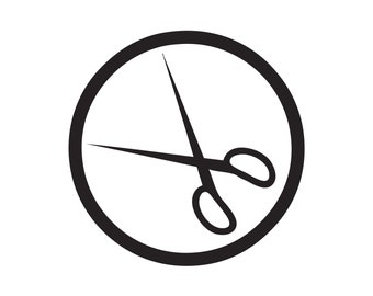 Hair Scissors Barber Sheer Hairstylist Salon Shop Haircut Cut Grooming Hairstyle Hairdresser Logo.SVG .EPS .PNG Vector Cricut Cut Cutting