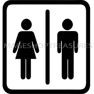 Bathroom Sign Icon Men Woman Gentlemen Ladies Girls Boys Restroom Icon Symbol Logo .SVG .EPS .PNG Clipart Vector Cricut Cut Cutting File