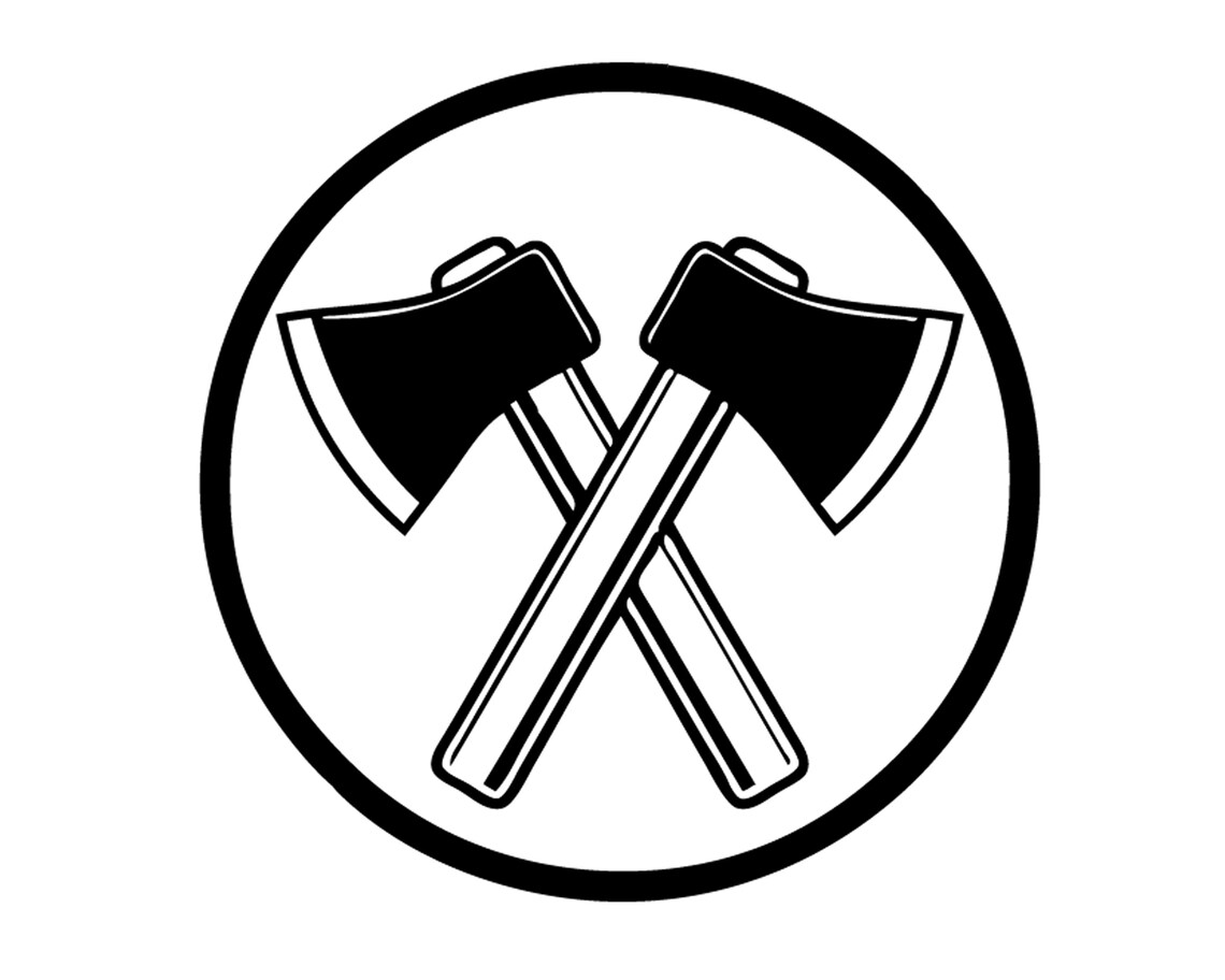 Fireman Logo Crossed Cross AXE Hatchet Poleax Medieval VECTOR Etsy