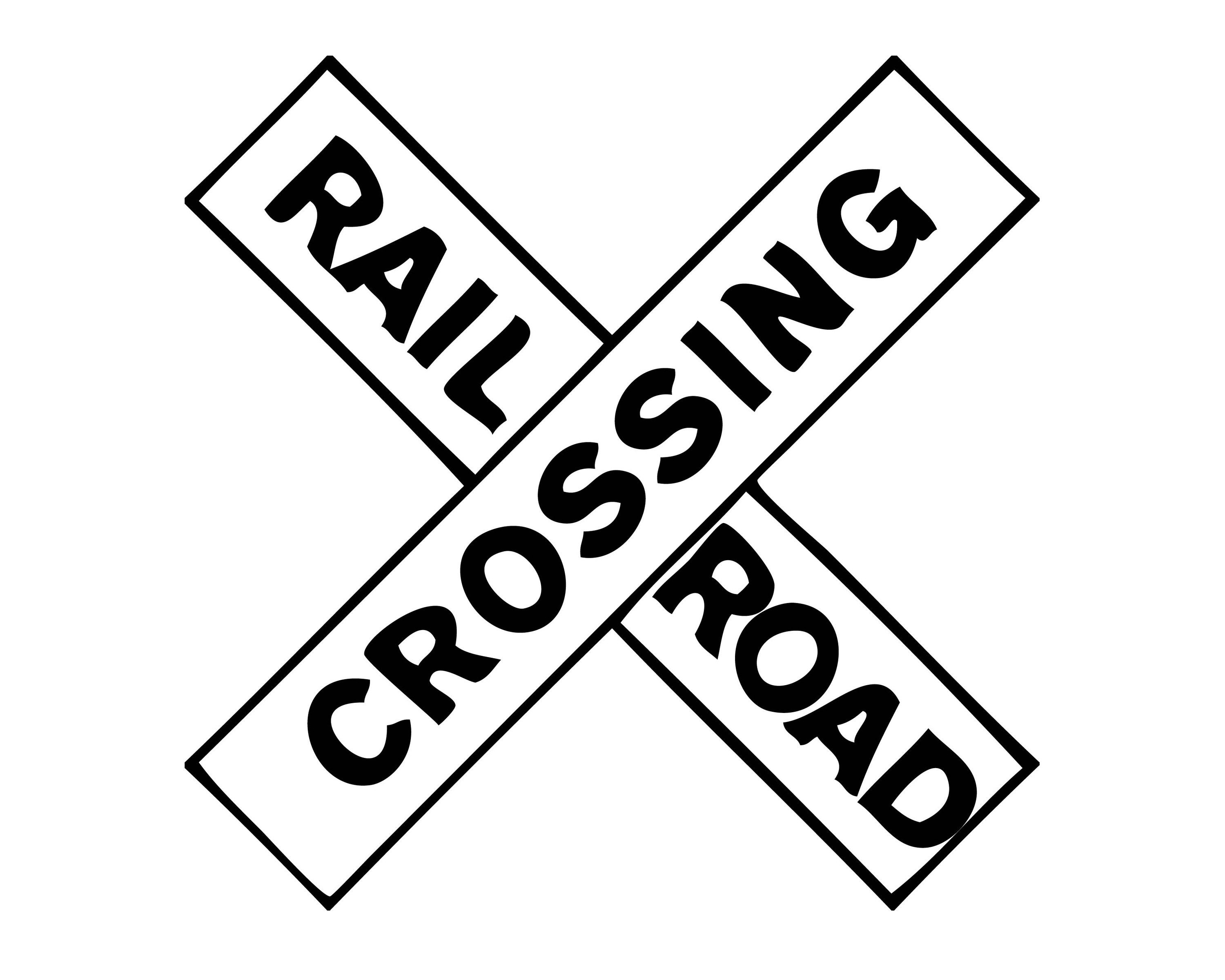 railway crossing sign clipart vinyl