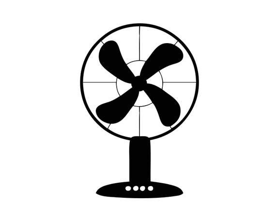 table fan clipart black and white