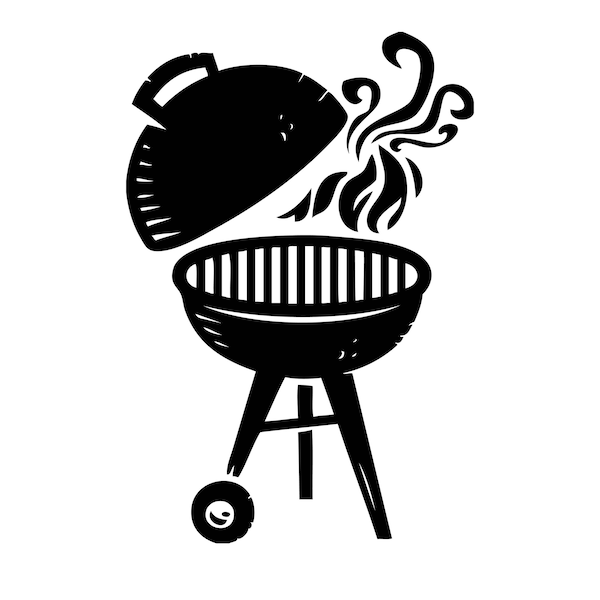 BBQ Grill Grilling Barbecuing Barbecue Cooking Cook Out Chef Food Kitchen Restaurant Logo Label Emblem.SVG .EPS Vector Cricut Cut Cutting