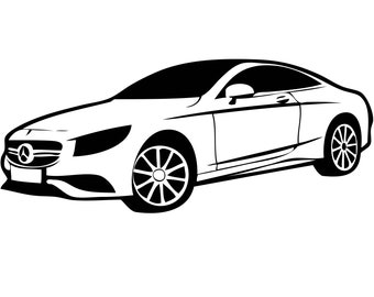Mercedes Benz CLA C Class Luxury Sports Coupe Car Racing Racer Automobile Vehicle Shop Custom .SVG .PNG Clipart Vector Cricut Cut Cutting