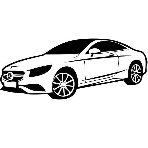 Mercedes Benz CLA C Class Luxury Sports Coupe Car Racing Racer Automobile Vehicle Shop Custom .SVG .PNG Clipart Vector Cricut Cut Cutting