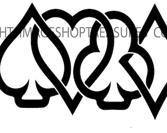 Trajes de cartas jugando cartas Poker Juego Apuesta Apuesta Casino Corazones Diamantes Club Spade.SVG . Eps. PNG Clipart Vector Cricut Corte de Corte