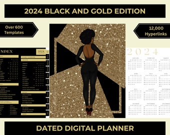 Black Girl Digital Planner, Goodnotes Planner, iPad Planner, Notability Planner, Dated Digital Planner, 2024 Digital Planner, Daily Planner