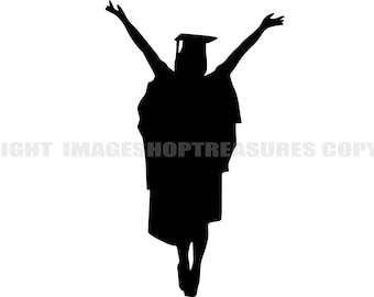 Girl Woman Graduation Cap Gown High School College Middle Grade Tassel Diploma  .SVG .PNG Clipart Vector Cricut Cut Cutting