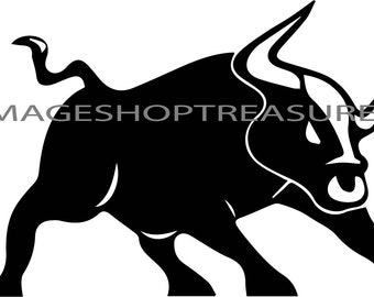 Angry BULL Taurus Running Zodiac Rodeo Charging Horns VECTOR Jpeg Png EPS Svg Clip Art Profile Logo Cricut Cut Cutting Silhouette