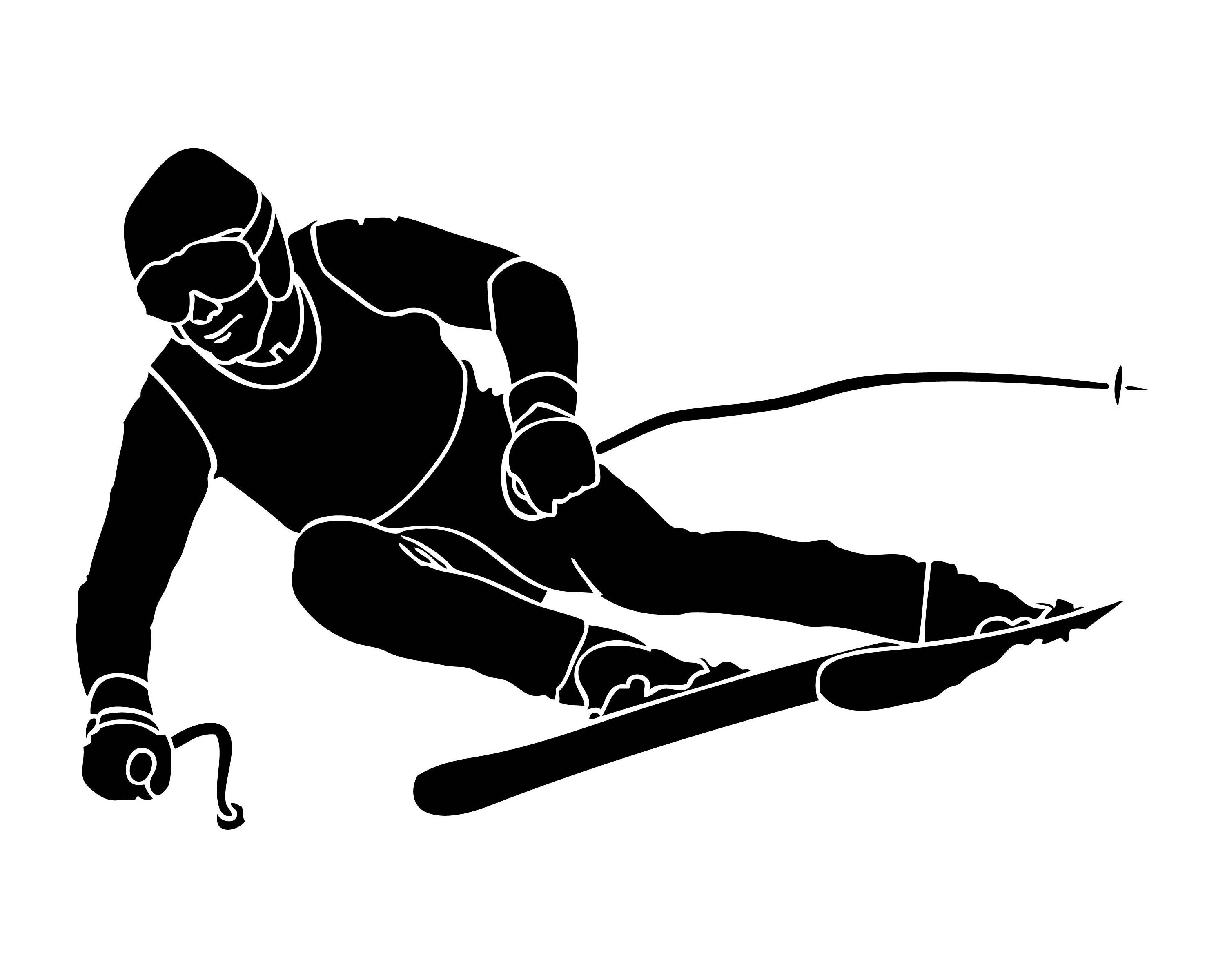 Skiing Clipart Black&white Jesus