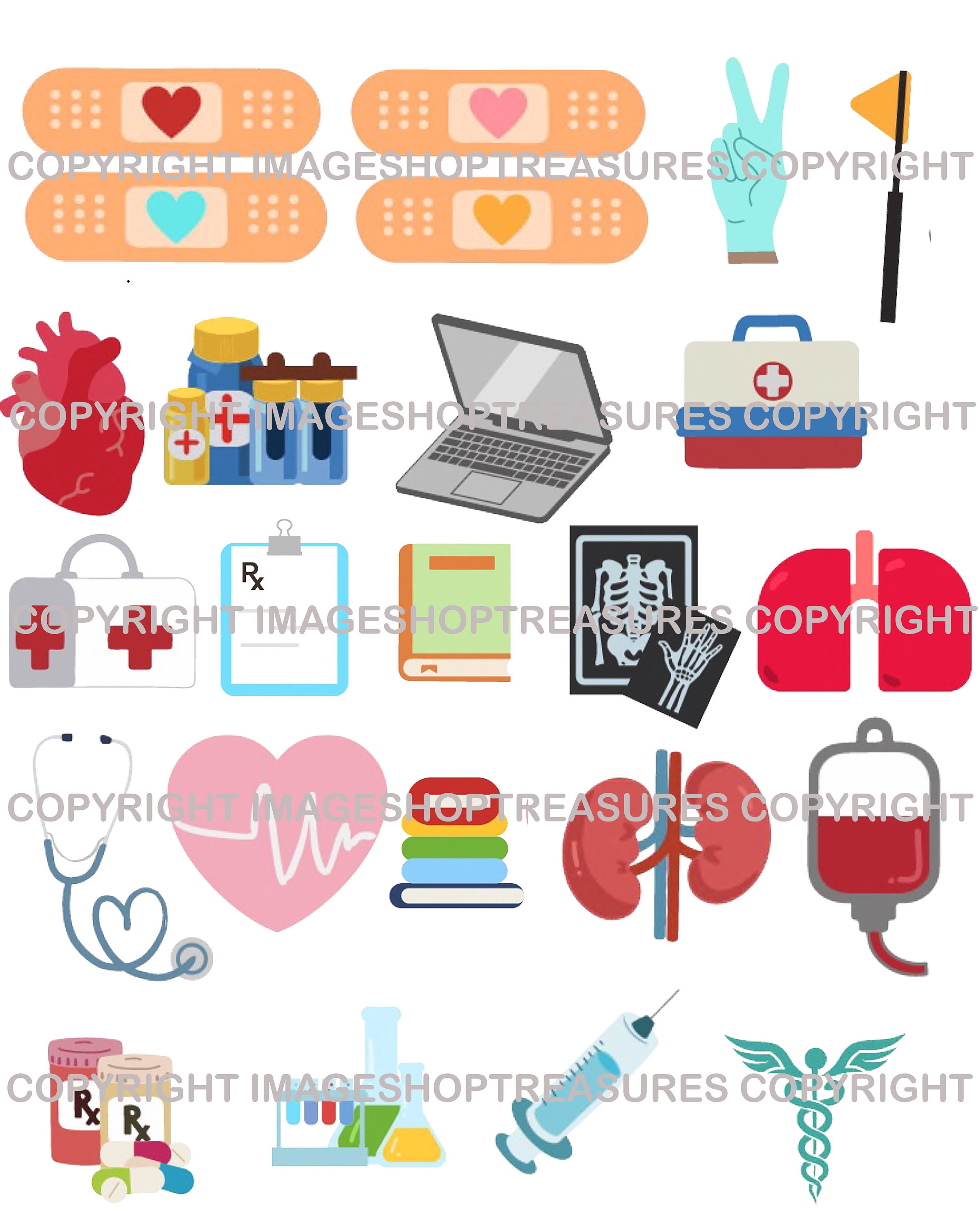 67 Piece Pre-cropped NURSING STICKER SHEET for Good Notes Goodnotes ...