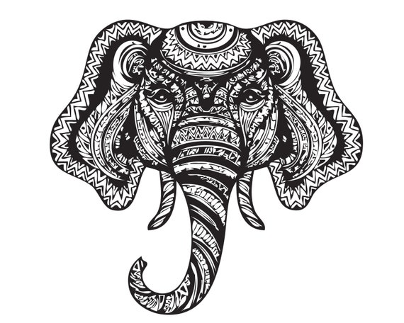 Download Art Collectibles Clip Art Svg Png Vector Jpg Logo Clipart Tribal Elephant Silhouette