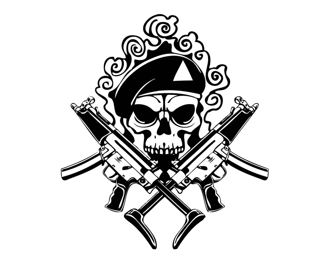 Military Green Beret Grim Reaper Guns Skull Death Gun Machine Ghost Tattoo  Skeleton Bone Logo .SVG .PNG Clipart Vector Cricut Cut Cutting - Etsy, image size:1080x864
