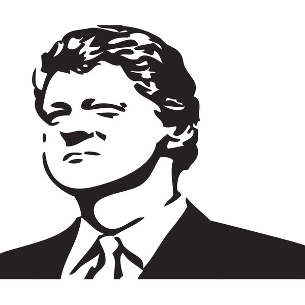 Bill Clinton William Slick Willy Hero SVG PNG jpeg, eps File - President Vector Silhouette Clip Art Impeach Cricut Cutting Cut Symbol Logo