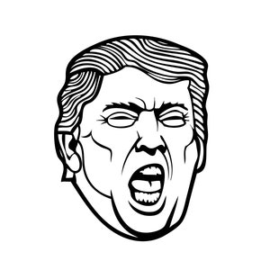 Lustige Republikaner Donald Trump Cartoon MAGA Held SVG PNG jpeg, eps Datei Lächeln Präsident Vektor Silhouette Clip Art Cricut Cutting Cut