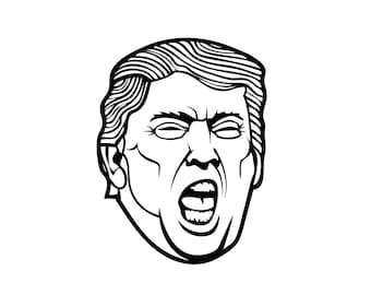 Funny Republican Donald Trump Cartoon MAGA Hero SVG PNG jpeg, eps File Smile President Vector Silhouette Clip Art Cricut Cutting Cut