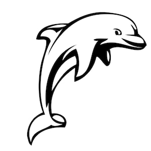 Delfin Lächeln Schweinswal Tier Fisch Meer Ozean Meeressäugetier Wildlife Wasser Aquatic Logo .SVG .EPS Clipart Vektor Cricut Schneiden Schneiden Download
