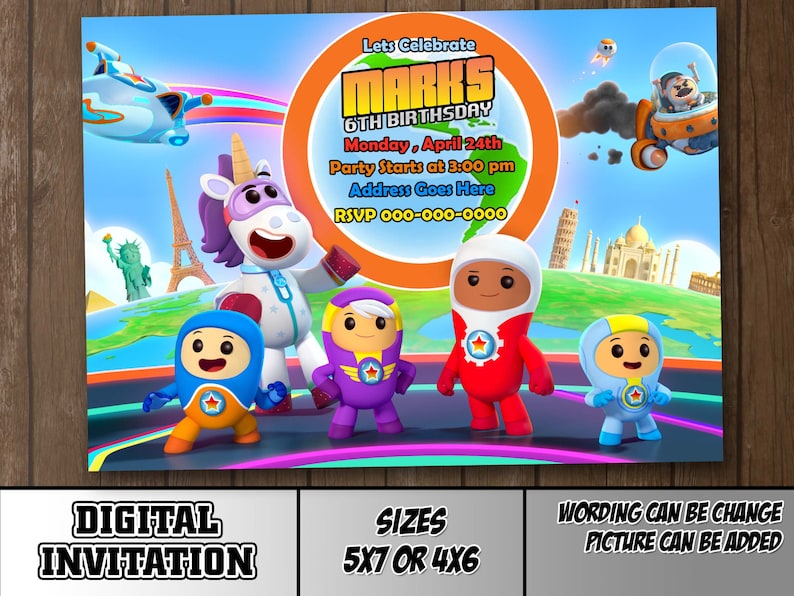 Go Jetters Custom Personalize Birthday Party Favor Gift T-Shirt