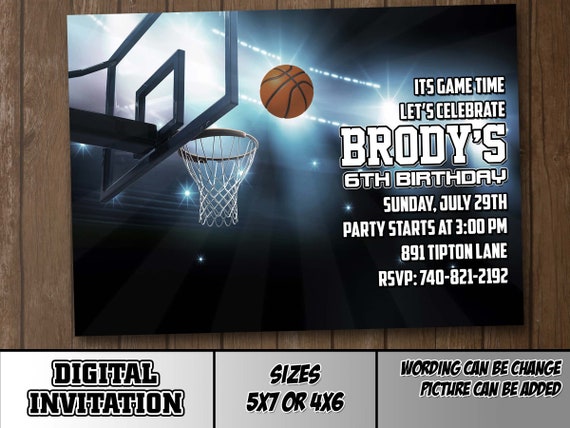 Basketball Digital Party Invitation Thank You Decorations Etsy