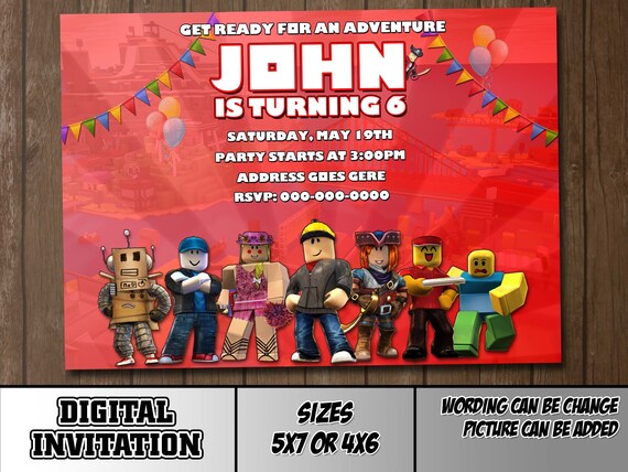 Roblox Digital Party Invitation Thank You Decorations Birthday Card Siblings Wedding - how to invite someone to edit a roblox game