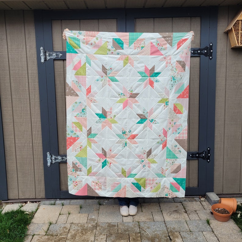 UNFINISHED Quilt Top for Sale Confetti Star MSQC Glamping Etsy