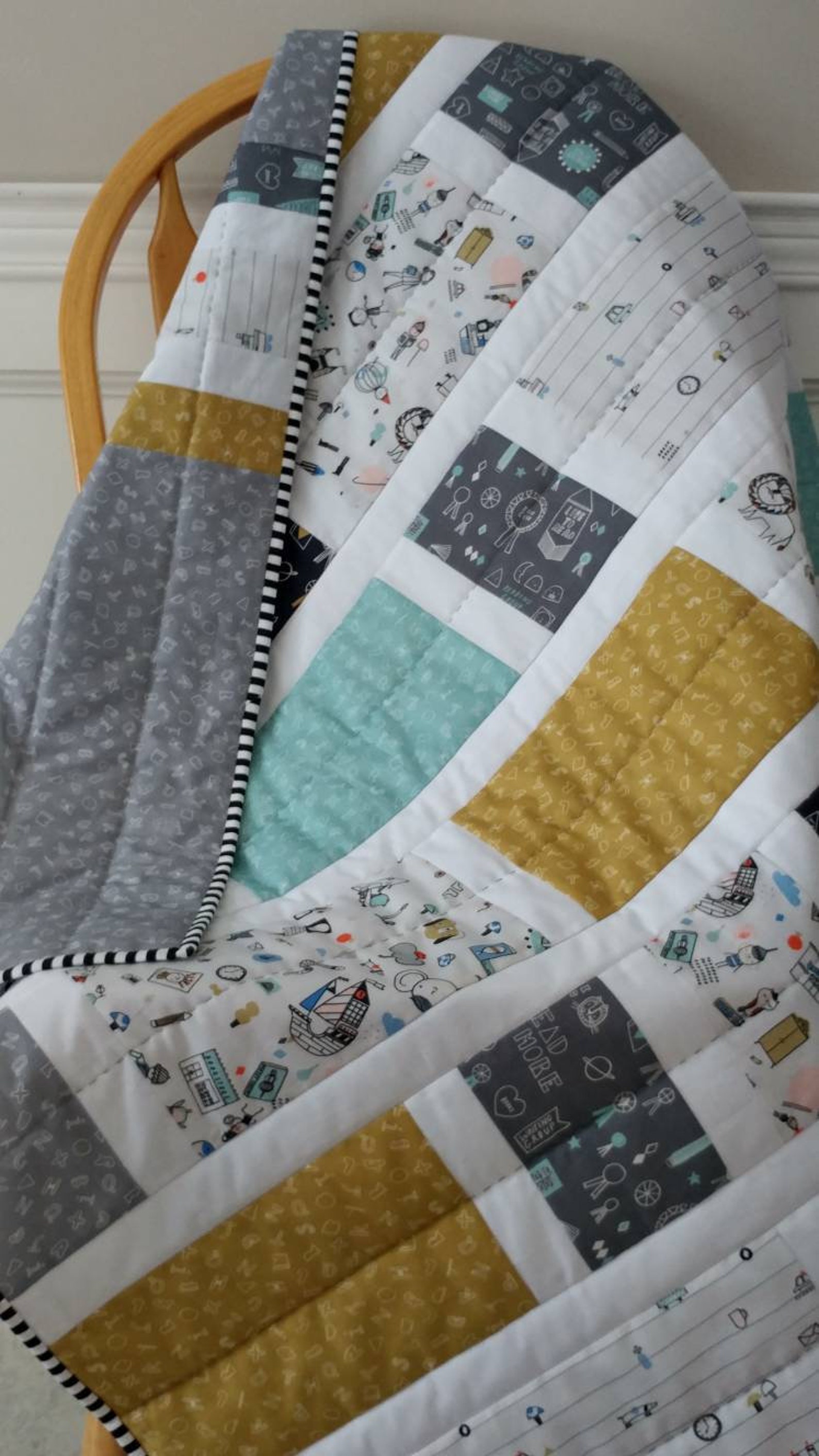 Modern Lap Throw Quilt Cotton Quilts for Sale Hand Stitching Etsy