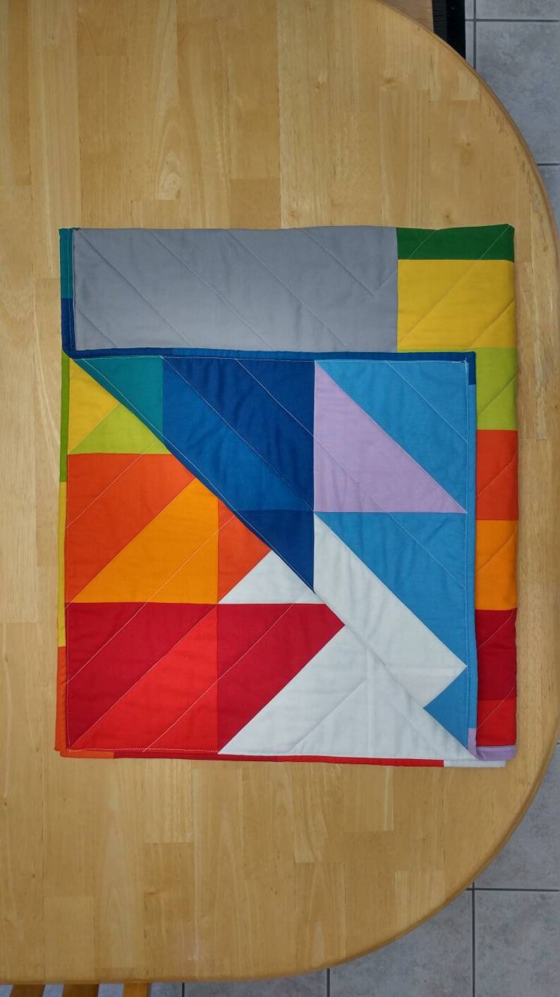Modern Rainbow Baby Quilt Baby Blanket Baby Quilts for Sale Etsy Canada