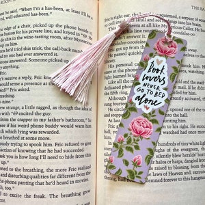 Book Lovers Never go to Bed Alone Metal Bookmark Bookish Gift