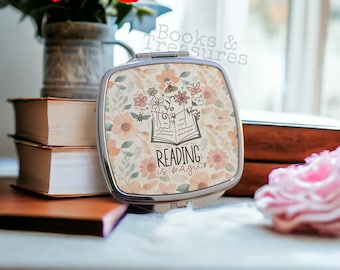 Compact Mirror Reading is Magic Bookish Book Lover Gift