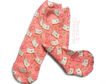 Cozy Christmas Bookish Fuzzy Socks – Books & Candy Cane Design | Women’s Fit, One Size Fits Most