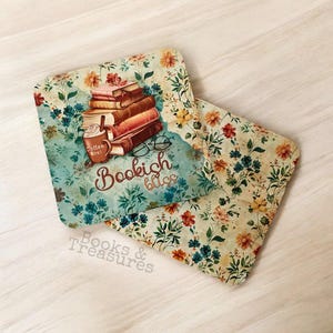 Book-Themed Wooden Coasters (Set of 4) for a bookish gift