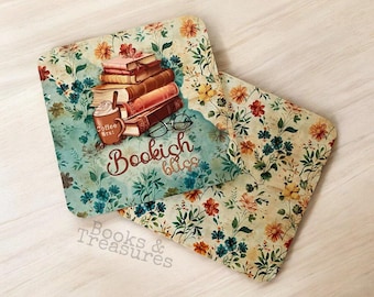 Book-Themed Wooden Coasters (Set of 4) for a bookish gift
