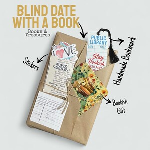 Blind Date with a Book Gift Set – Handmade Bookish Surprise Box with Bookmark, Stickers & More!