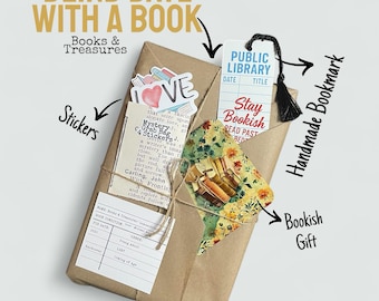 Blind Date with a Book Gift Set – Mystery Box with Bookmark, Stickers, Cozy Reading Gifts & Bookish Surprise