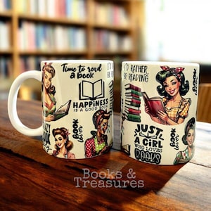 Bookish Hausfrau 11 Unze Keramikbecher Geschenk für Buchliebhaber