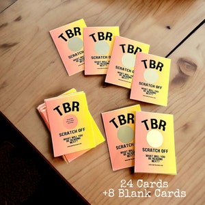 Instructions de lecture du jeu de cartes à gratter TBR pour votre cadeau livresque à lire pour les amateurs de lecture