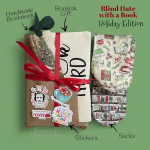 Blind Date with a Book – Holiday Edition | Christmas Bookish Gift Set with Handmade Items