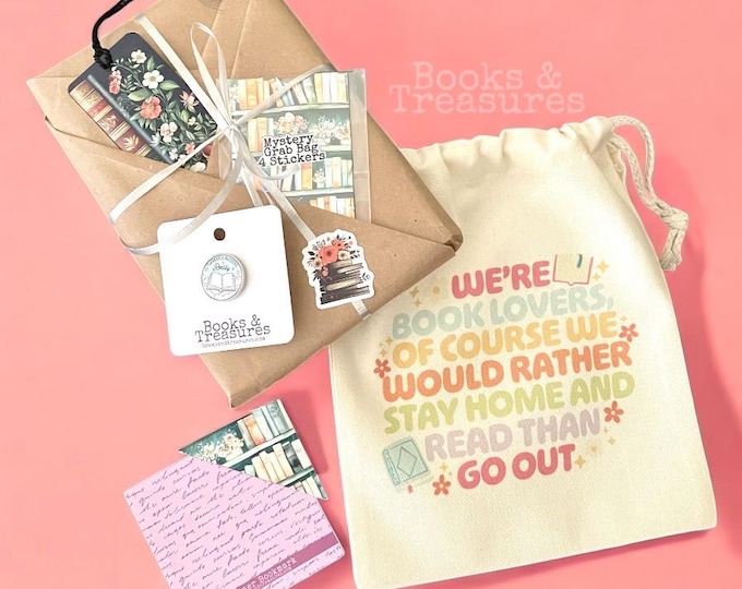 Featured listing image: Blind Date with a Book Gift Box: Mystery Book & Bookish Goodies