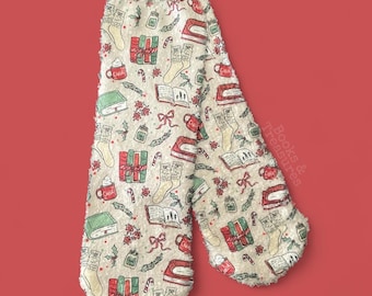 Handmade Bookish Fuzzy Socks: Winter Christmas Book Pattern, Cozy Reading Socks