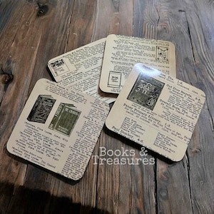 Book Catalog Coasters Bookish Gift for Book Lovers