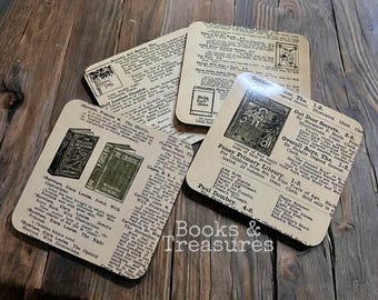 Book Catalog Coasters Bookish Gift for Book Lovers