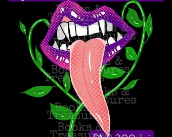 Hand Drawn Monster Vampire Lips and Tongue PNG • Digital Download • 300dpi High Resolution